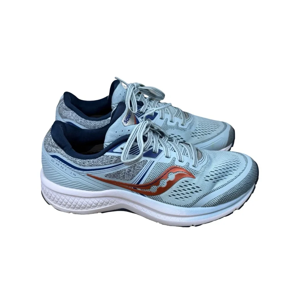 Saucony Omni 19 Womens Running Shoes Light‎ Blue Copper S10570-45 Size 7